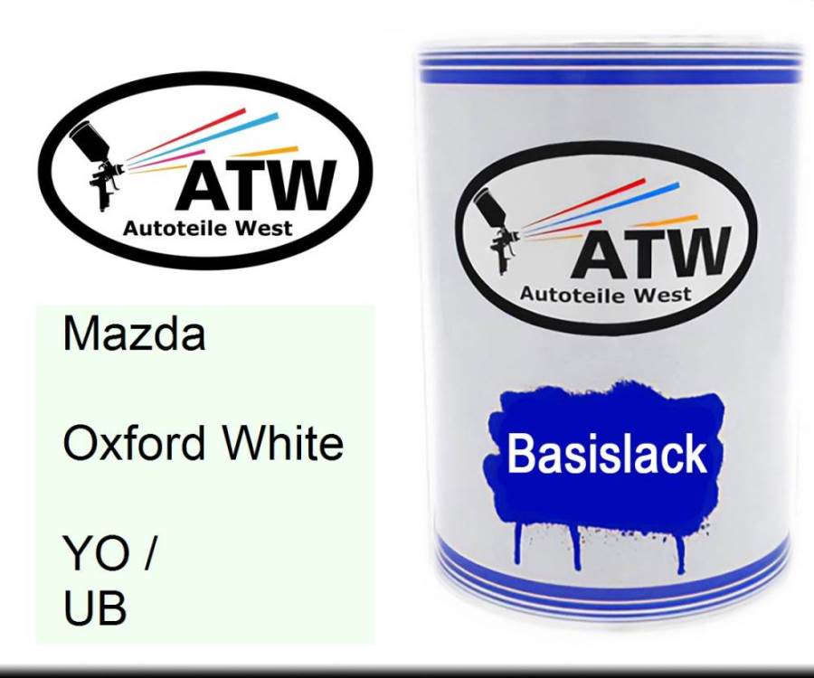 Mazda, Oxford White, YO / UB: 500ml Lackdose, von ATW Autoteile West.